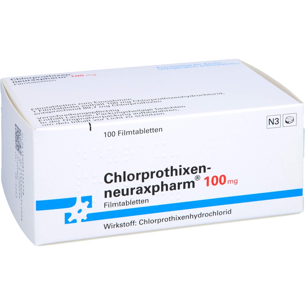 Das Produktfoto zeigt Chlorprothixen-Neuraxpharm 100 Filmtabletten (100 stk) PZN 08515577