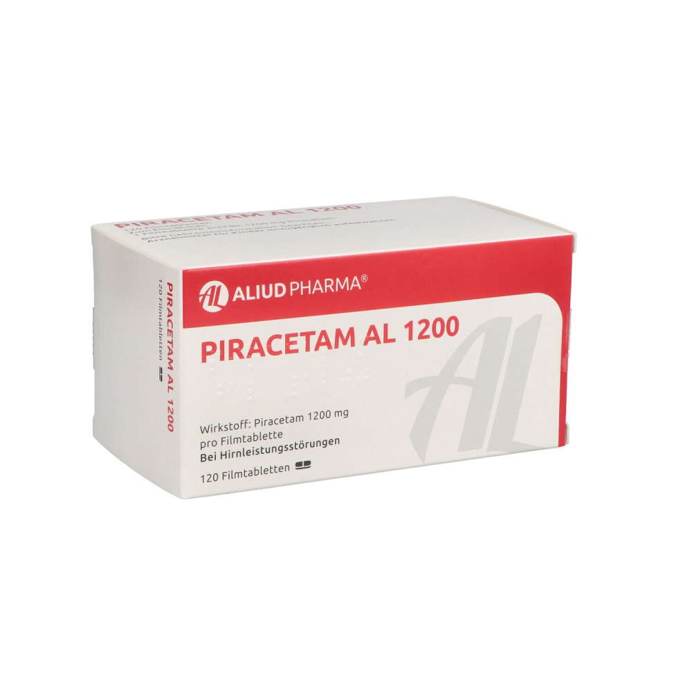 Das Produktfoto zeigt Piracetam Al 1200 Filmtabletten (120 stk) PZN 08516909
