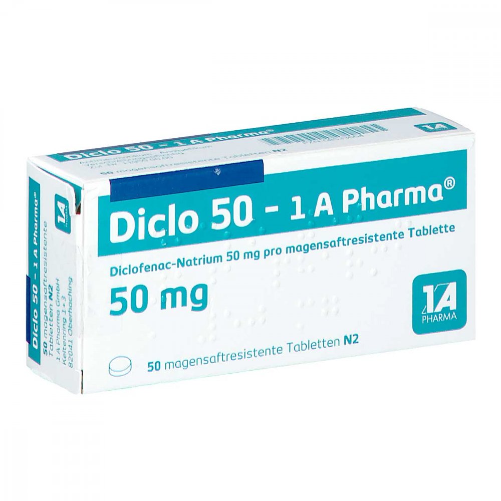 Diclo 50-1a Pharma Magensaftresistente Tabletten (50 stk)