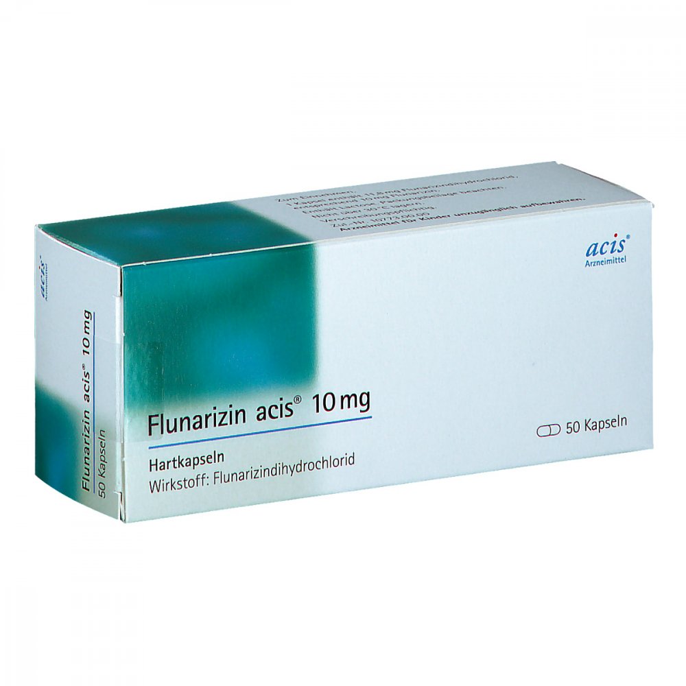 Das Produktfoto zeigt Flunarizin Acis 10 Mg Hartkapseln (50 stk) PZN 08535841