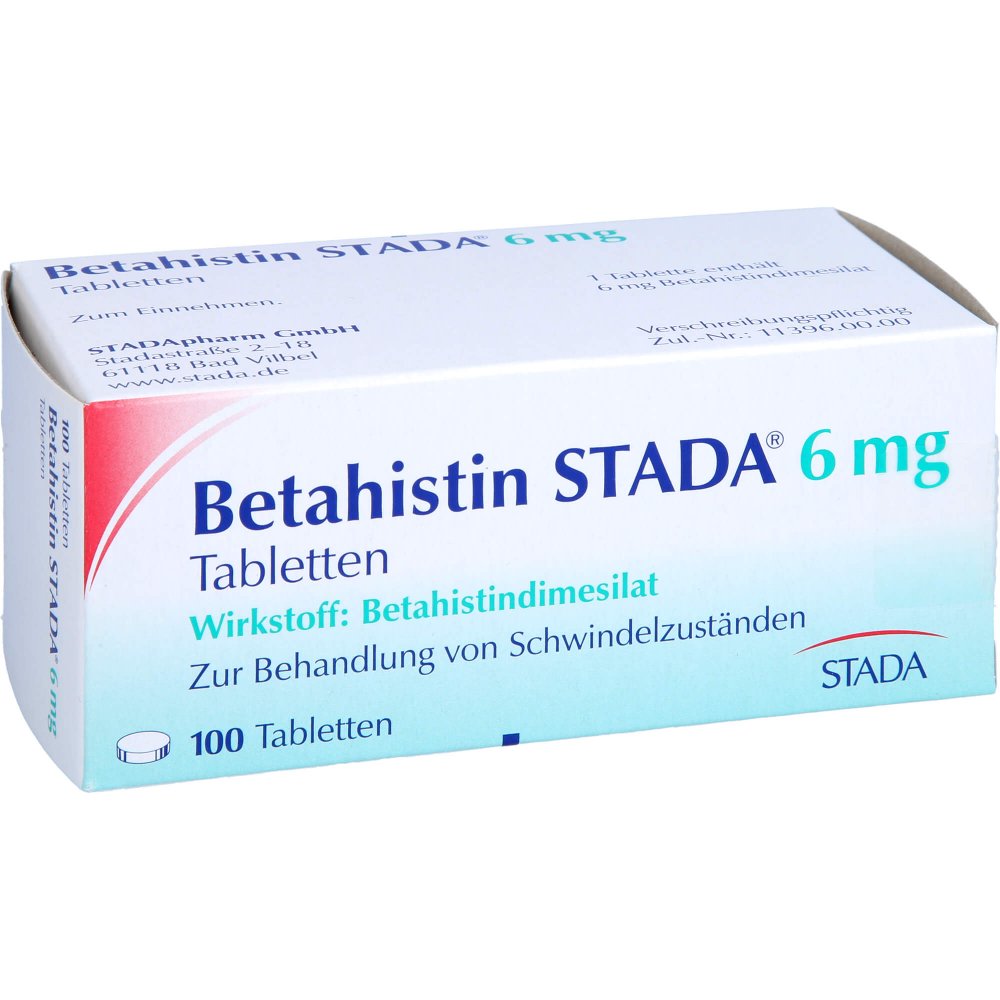 Das Produktfoto zeigt Betahistin Stada 6 Mg Tabletten (100 stk) PZN 08541907