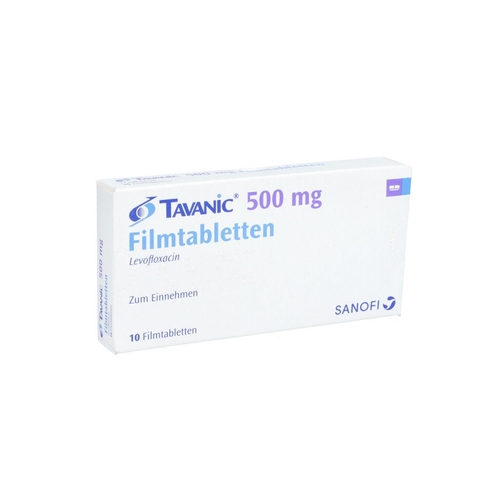 Das Produktfoto zeigt Tavanic 500 Mg Tabletten (10 stk) PZN 08586270