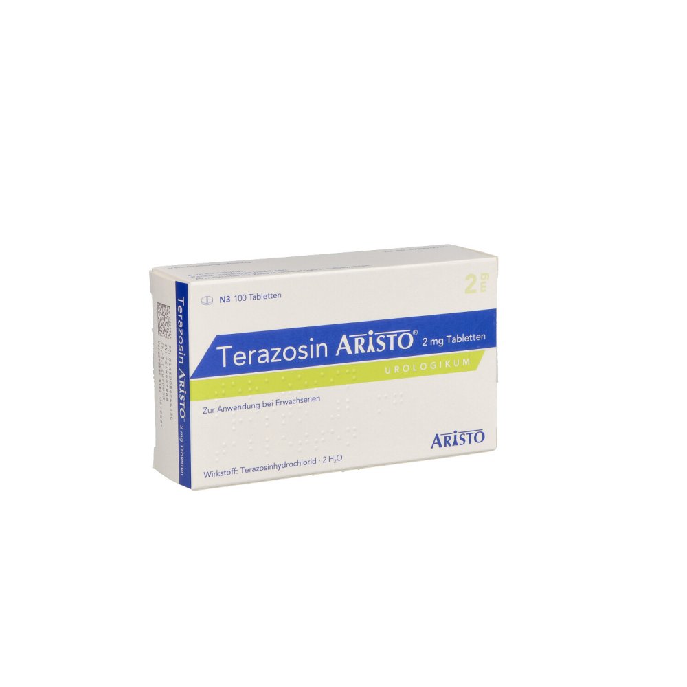 Das Produktfoto zeigt Terazosin Aristo 2 Mg Tabletten (100 stk) PZN 08624415