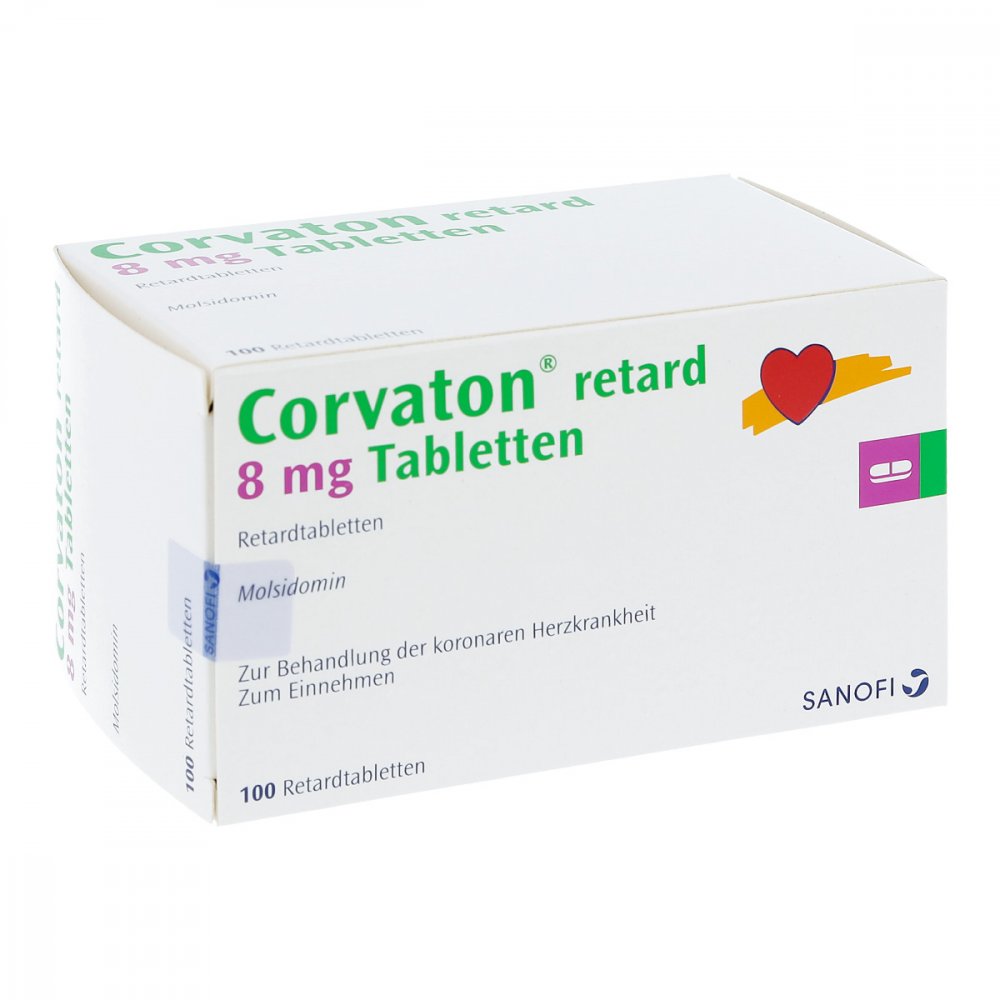 Das Produktfoto zeigt Corvaton Retard 8 Mg Tabl. (100 stk) PZN 08705415