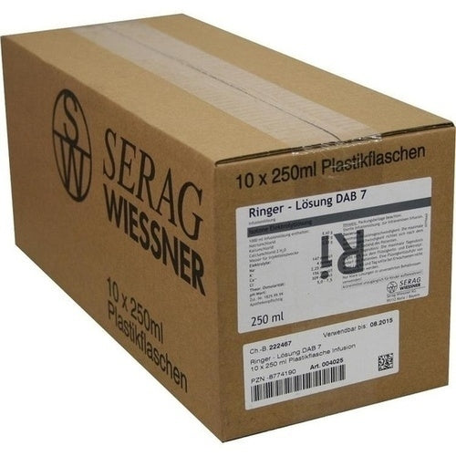 Das Produktfoto zeigt Ringer Lösung Dab 7 Plastik (10X250 ml) PZN 08774190