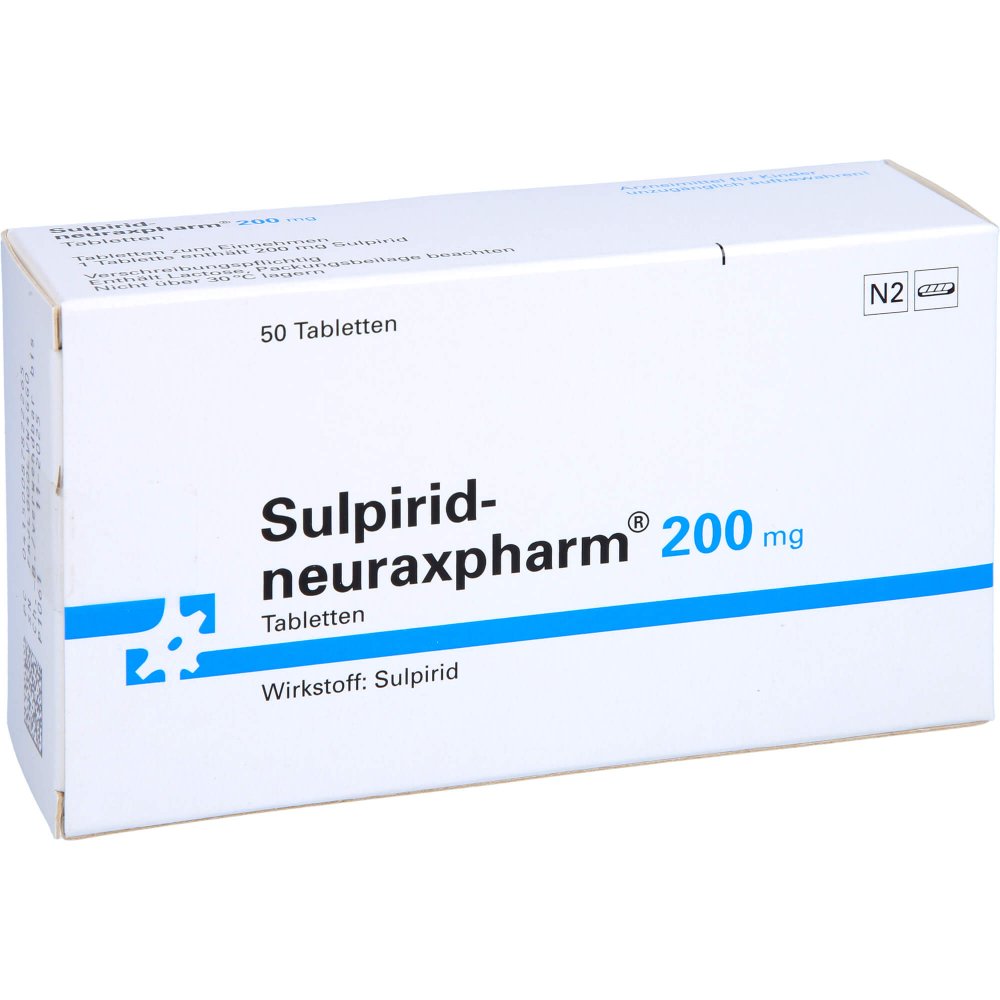 Das Produktfoto zeigt Sulpirid-Neuraxpharm 200 Mg Tabletten (50 stk) PZN 08782226