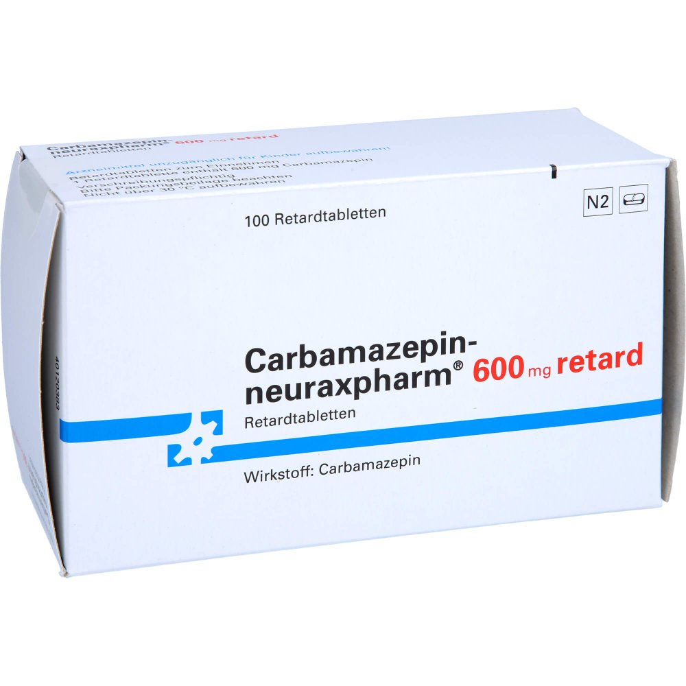 Das Produktfoto zeigt Carbamazepin-Neuraxpharm 600 Mg Retard Tabl. (100 stk) PZN 08782315