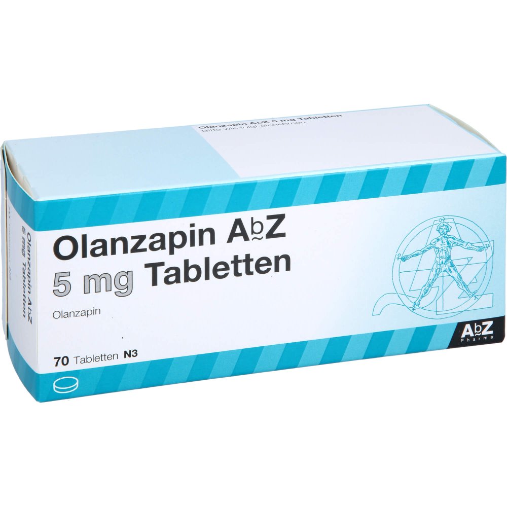 Das Produktfoto zeigt Olanzapin Abz 5 Mg Tabletten (70 stk) PZN 08805507