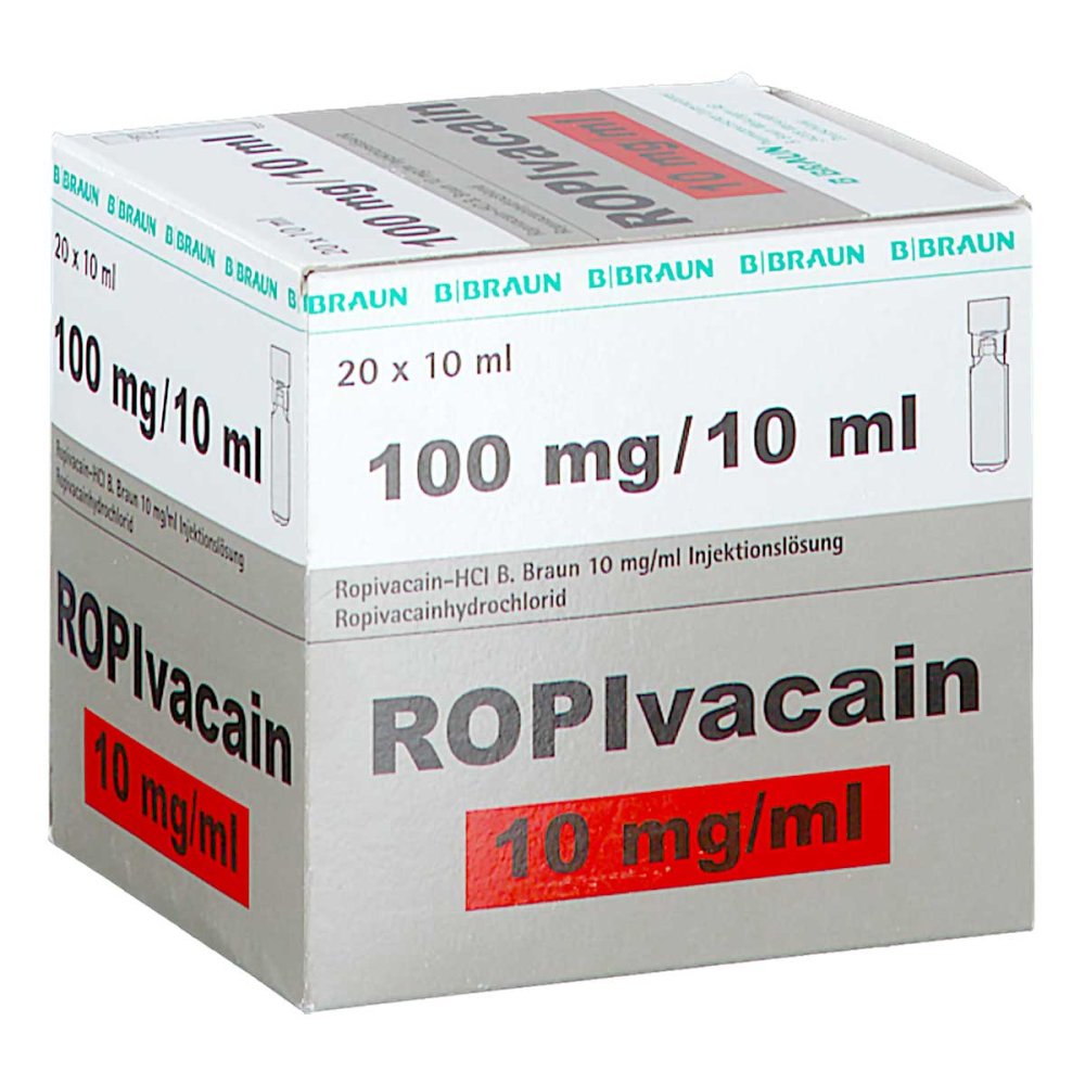 Ropivacain B.Braun 10 Mg/Ml Injektionslösung (20X10 ml)