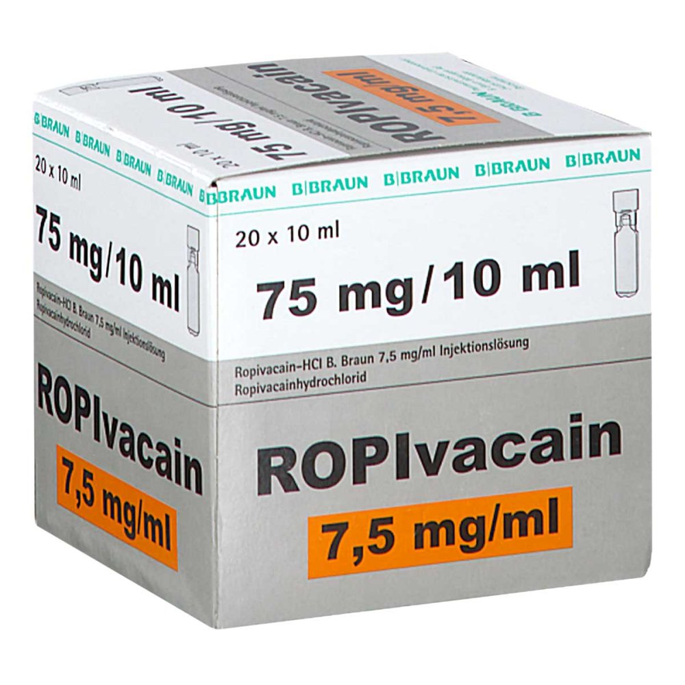 Ropivacain B.Braun 7,5 Mg/Ml Injektionslösung (20X10 ml)