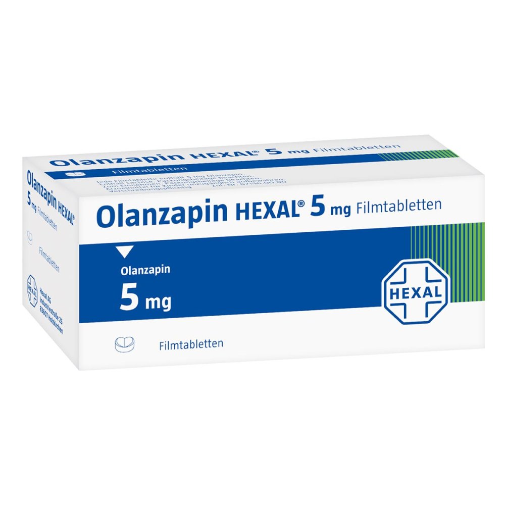 Das Produktfoto zeigt Olanzapin Hexal 5 Mg Filmtabletten (70 stk) PZN 08877398
