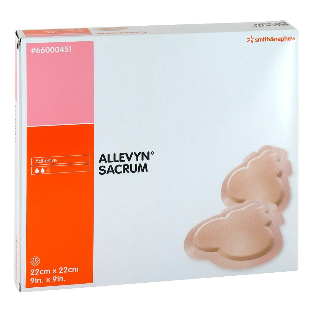 Das Produktfoto zeigt Allevyn Sacrum Groß 22x22 Cm Wundverband Haftend (10 stk) PZN 08891607