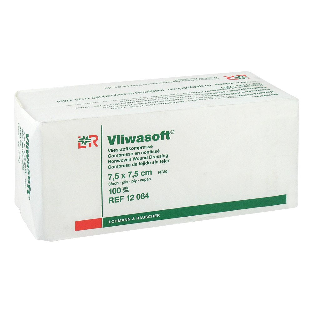 Vliwasoft Vlieskompressen Unsteril 7,5x7,5 Cm 6l. (100 stk)