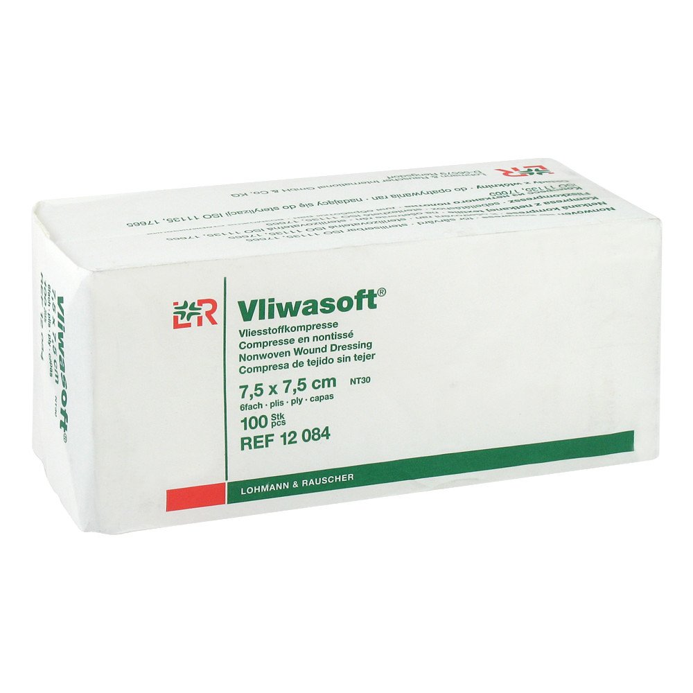Vliwasoft Vlieskompressen Unsteril 7,5x7,5 Cm 6l. (100 stk)