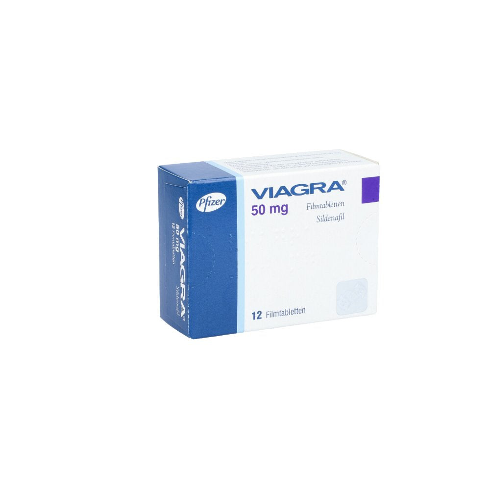 Das Produktfoto zeigt Viagra 50 Mg Filmtabletten (12 stk) PZN 08906800