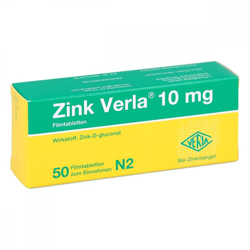 Zink Verla 10 Mg Filmtabletten (50 stk)