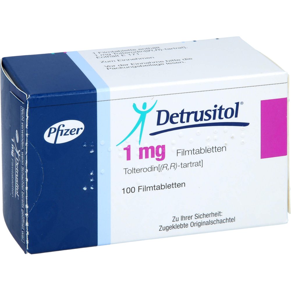 Das Produktfoto zeigt Detrusitol 1 Mg Filmtabletten (100 stk) PZN 08922503