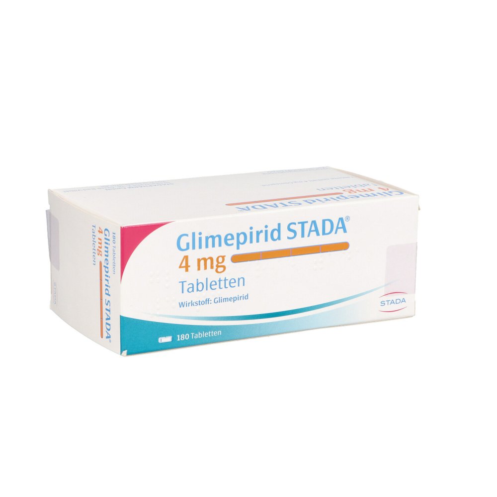Das Produktfoto zeigt Glimepirid Stada 4 Mg Tabletten (180 stk) PZN 08999150