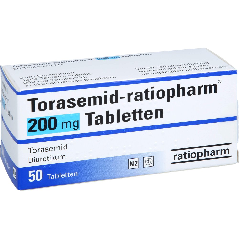 Das Produktfoto zeigt Torasemid-Ratiopharm 200 Mg Tabletten (50 stk) PZN 09002609