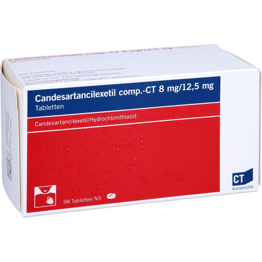 Candesartancilexetil Comp.-Ct 8 Mg/12,5 Mg Tabl. (98 stk)