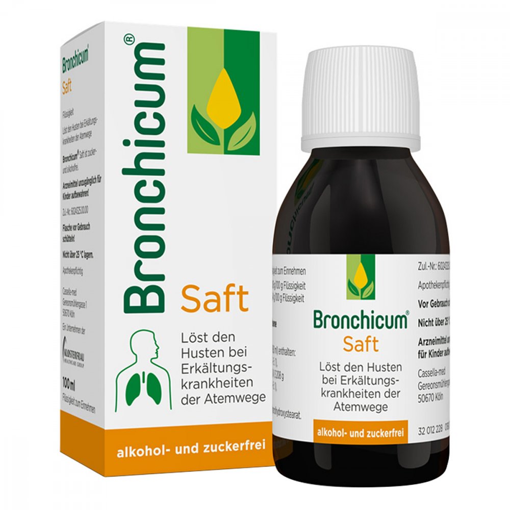 Das Produktfoto zeigt Bronchicum Saft (100 ml) PZN 09074135