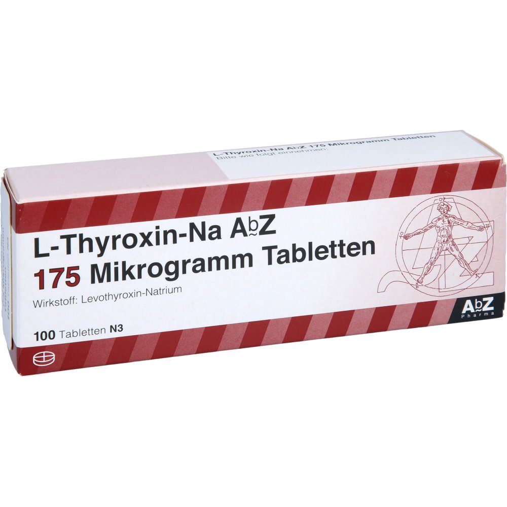 Das Produktfoto zeigt L-Thyroxin-Na Abz 175 Mikrogramm Tabletten (100 stk) PZN 09082459