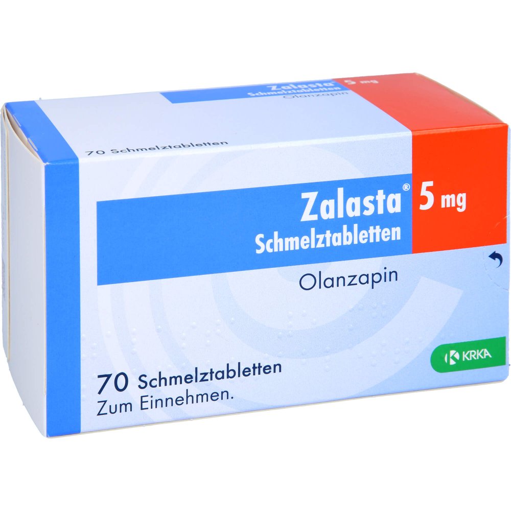 Das Produktfoto zeigt Zalasta 5 Mg Schmelztabletten (70 stk) PZN 09097975