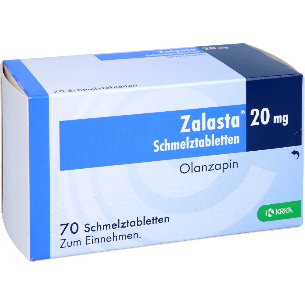 Das Produktfoto zeigt Zalasta 20 Mg Schmelztabletten (70 stk) PZN 09098093
