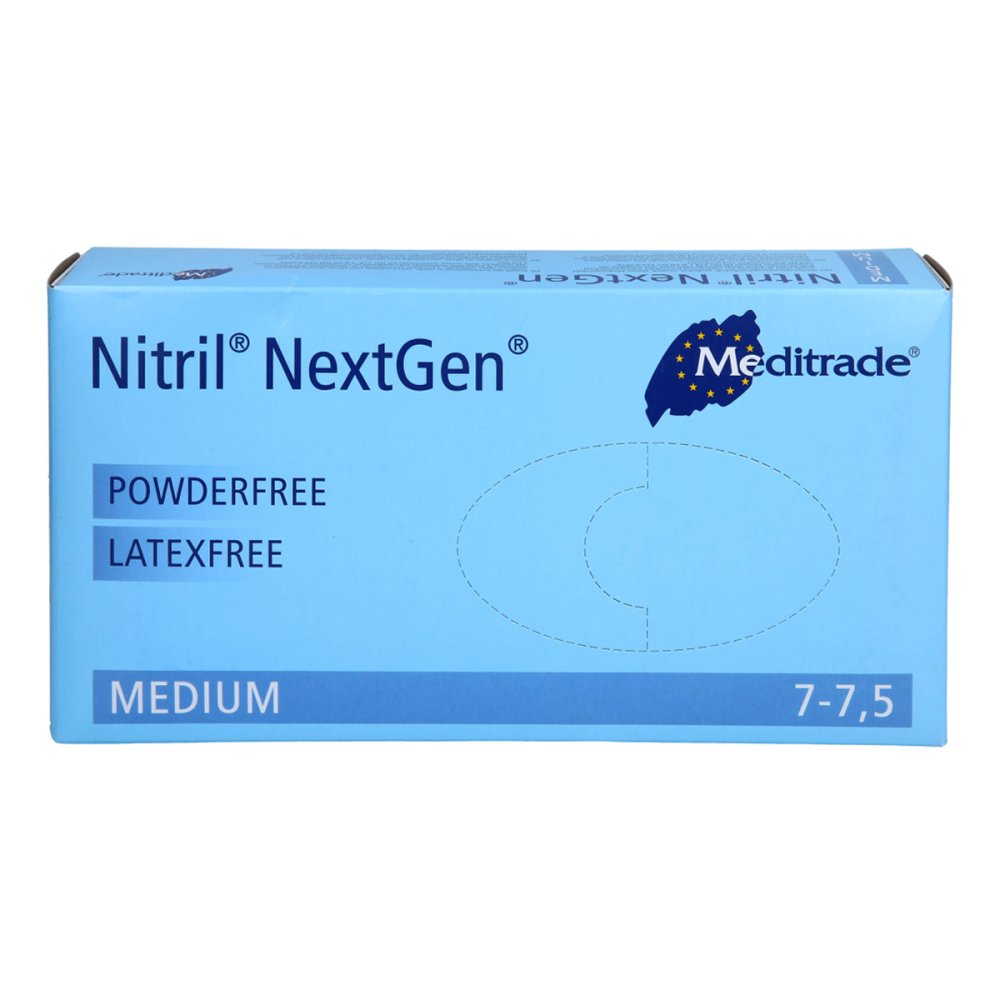 Das Produktfoto zeigt Nitril Nextgen Handschuhe Gr.M (100 stk) PZN 09102251