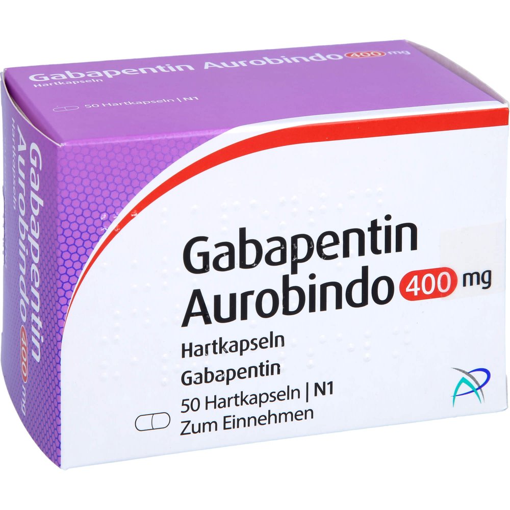 Das Produktfoto zeigt Gabapentin Aurobindo 400 Mg Hartkapseln (50 stk) PZN 09103836