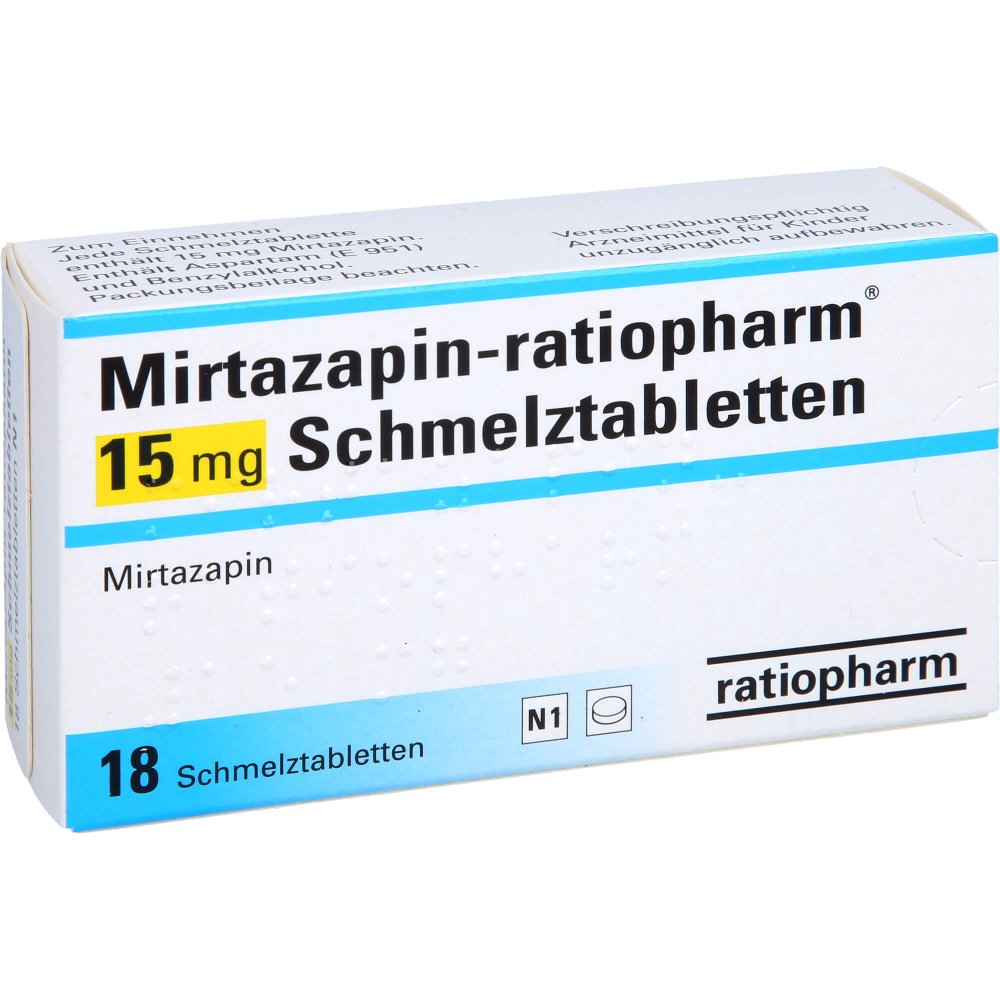 Mirtazapin-Ratiopharm 15 Mg Schmelztabletten (18 stk)
