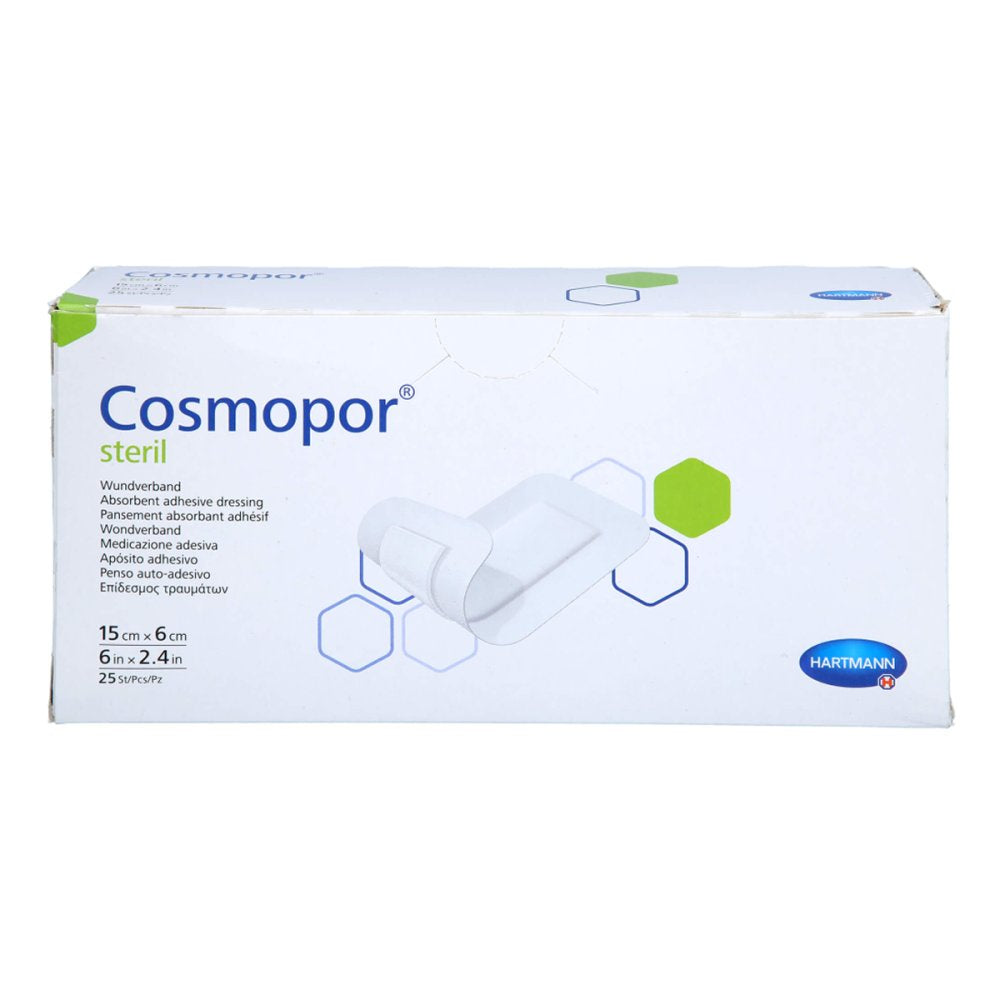 Das Produktfoto zeigt Cosmopor Steril Wundverband 6x15 Cm (25 stk) PZN 09177651
