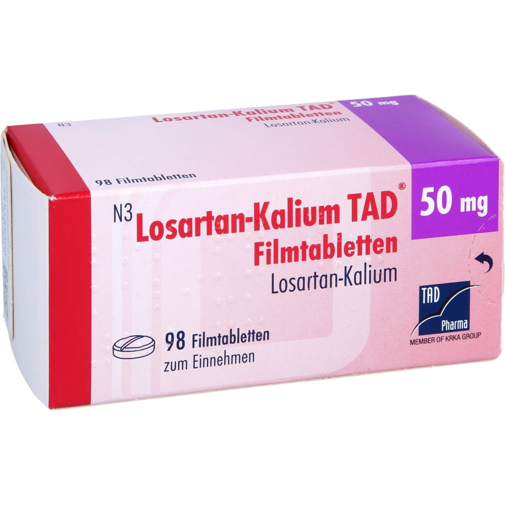 Losartan Kalium Tad 50 Mg Filmtabletten (98 stk)