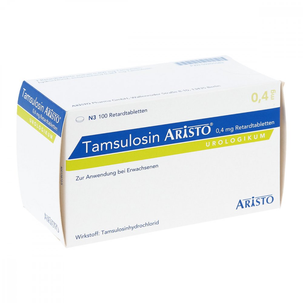 Das Produktfoto zeigt Tamsulosin Aristo 0,4 Mg Retardtabletten (100 stk) PZN 09205583
