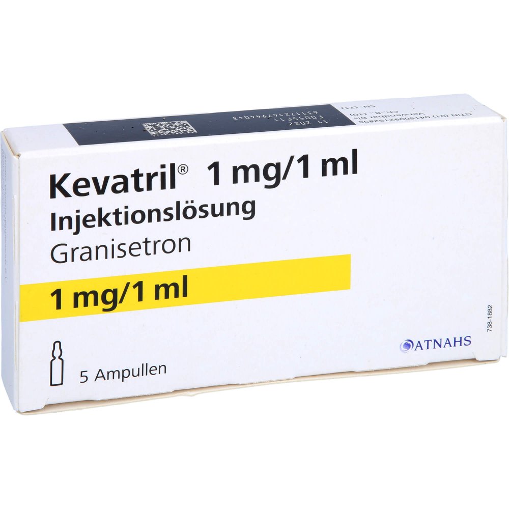 Das Produktfoto zeigt Kevatril 1 Mg/1 Ml Injektionslösung (5 stk) PZN 09219289