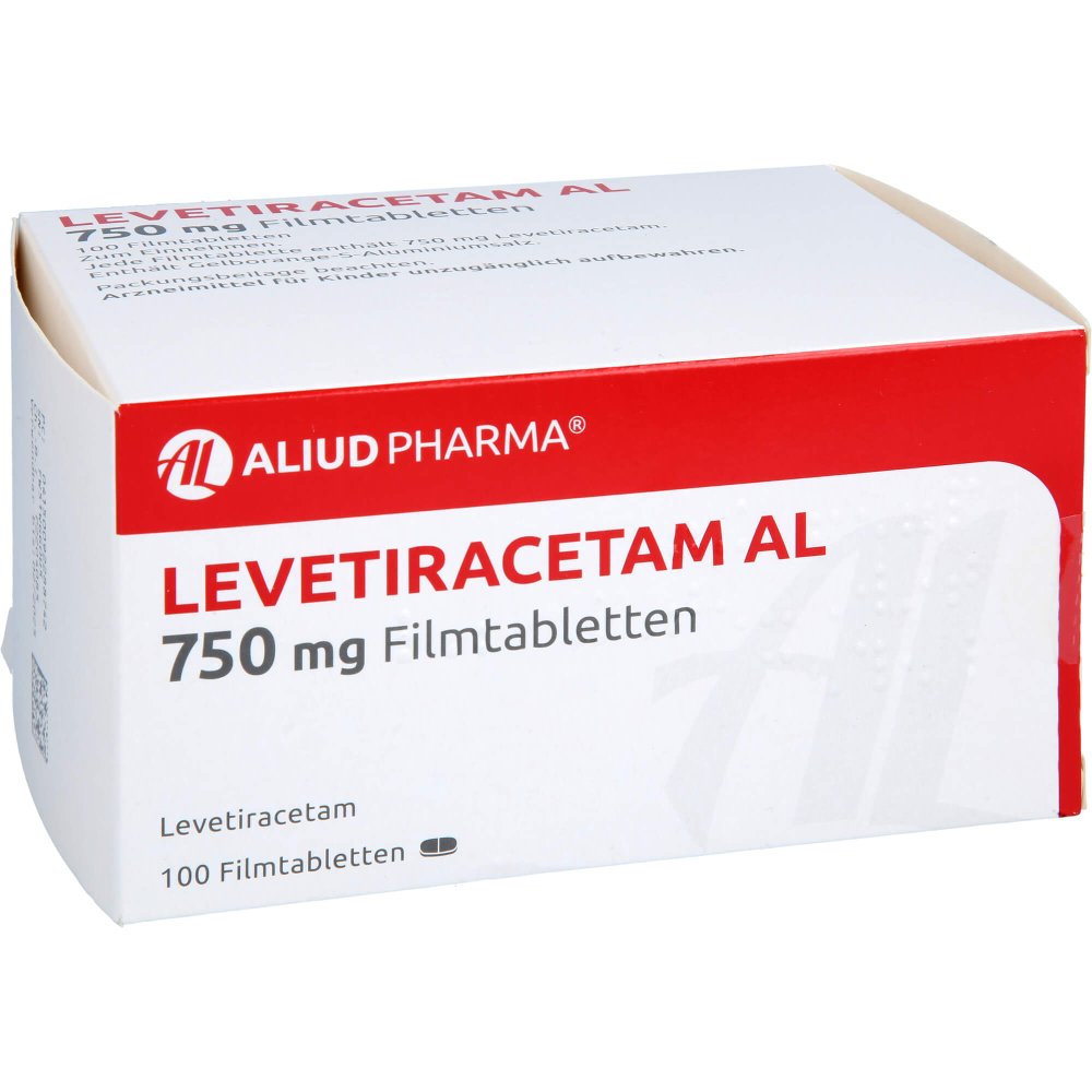 Das Produktfoto zeigt Levetiracetam Al 750 Mg Filmtabletten (100 stk) PZN 09228874