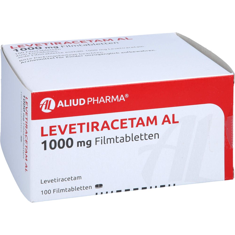 Das Produktfoto zeigt Levetiracetam Al 1000 Mg Filmtabletten (100 stk) PZN 09228905