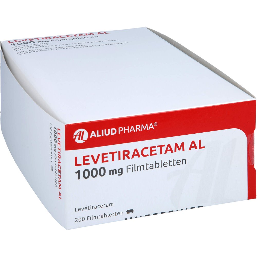 Das Produktfoto zeigt Levetiracetam Al 1000 Mg Filmtabletten (200 stk) PZN 09228911