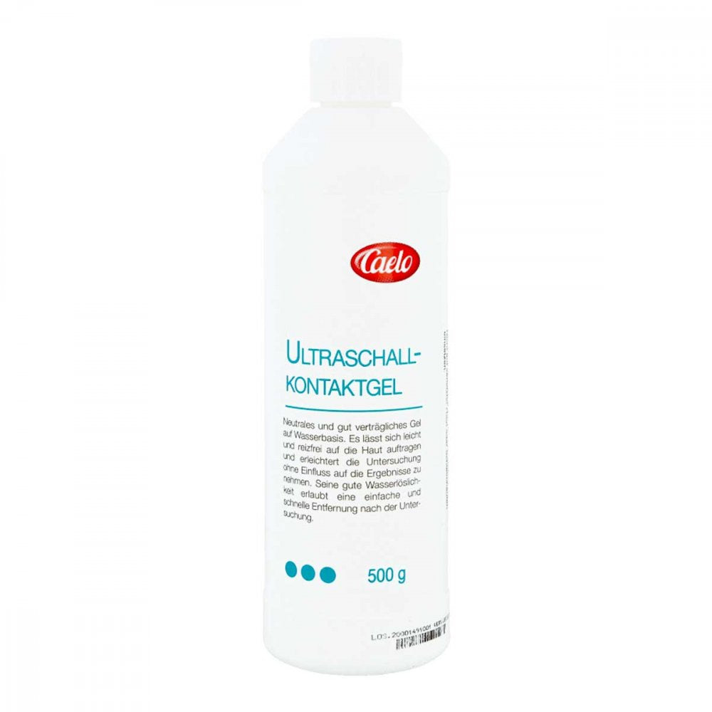 Das Produktfoto zeigt Ultraschall Kontaktgel Caelo Hv-Packung (500 g) PZN 09234461