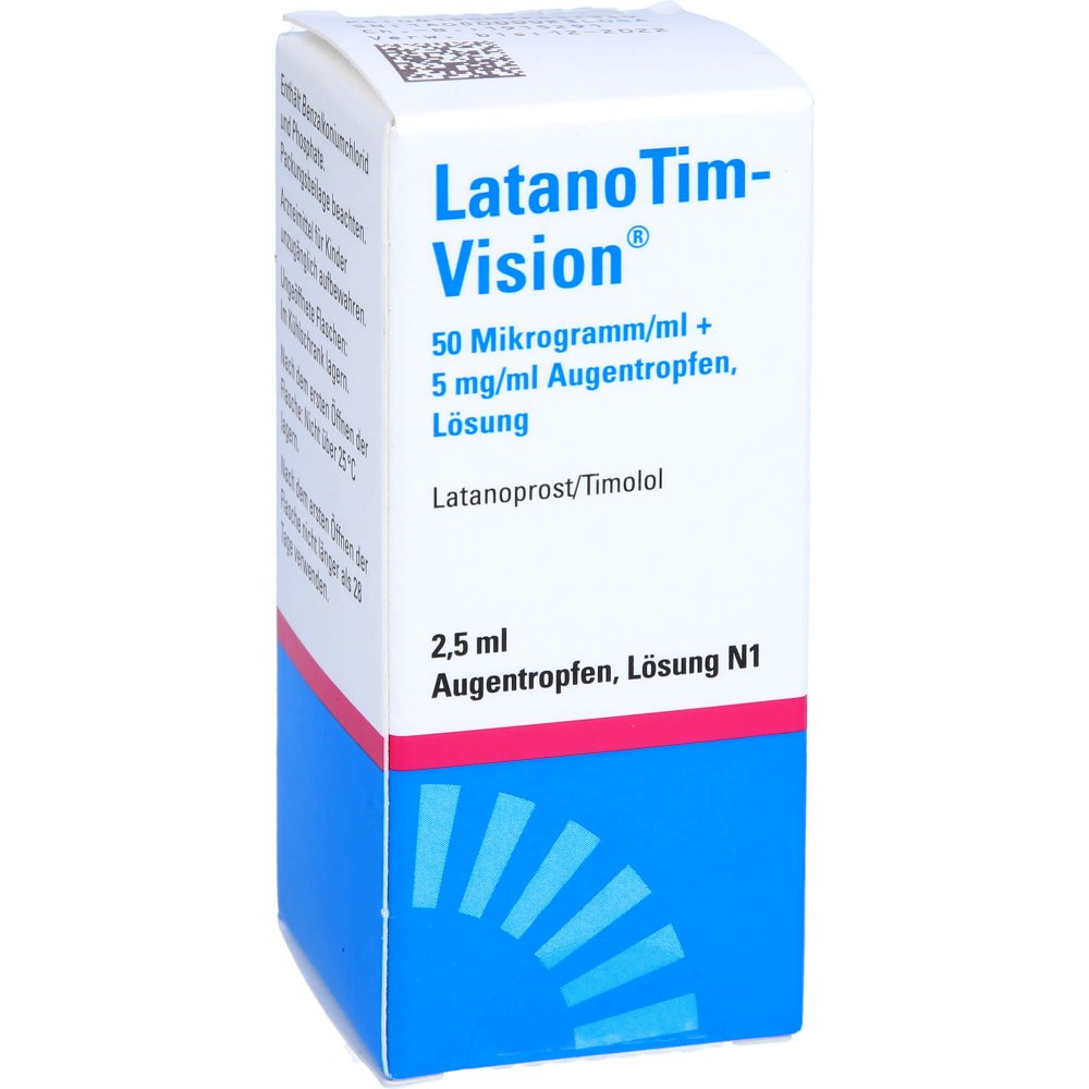 Das Produktfoto zeigt Latanotim-Vision 50 Μg/Ml + 5 Mg/Ml Augentropfen (2.5 ml) PZN 09263793