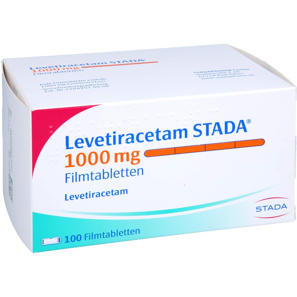 Das Produktfoto zeigt Levetiracetam Stada 1000 Mg Filmtabletten (100 stk) PZN 09277909