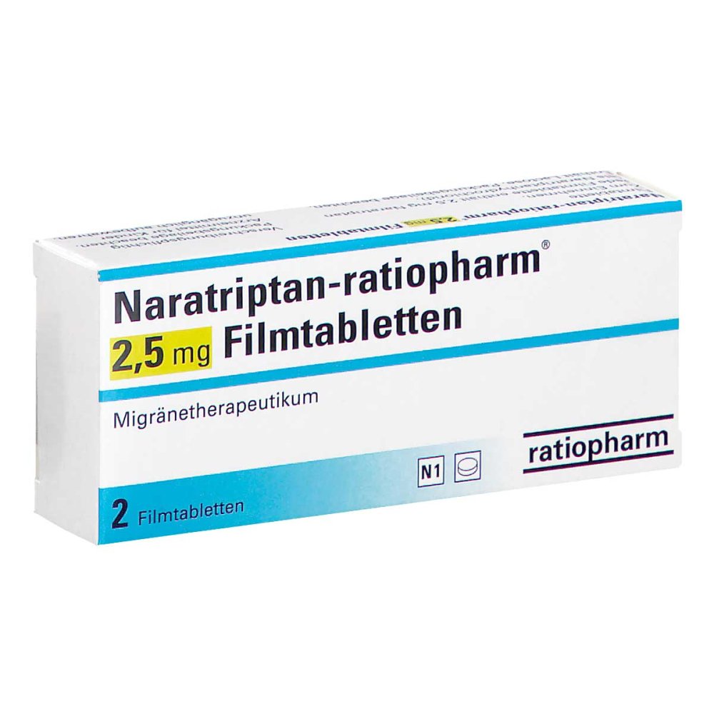 Naratriptan-Ratiopharm 2,5 Mg Filmtabletten (2 stk)