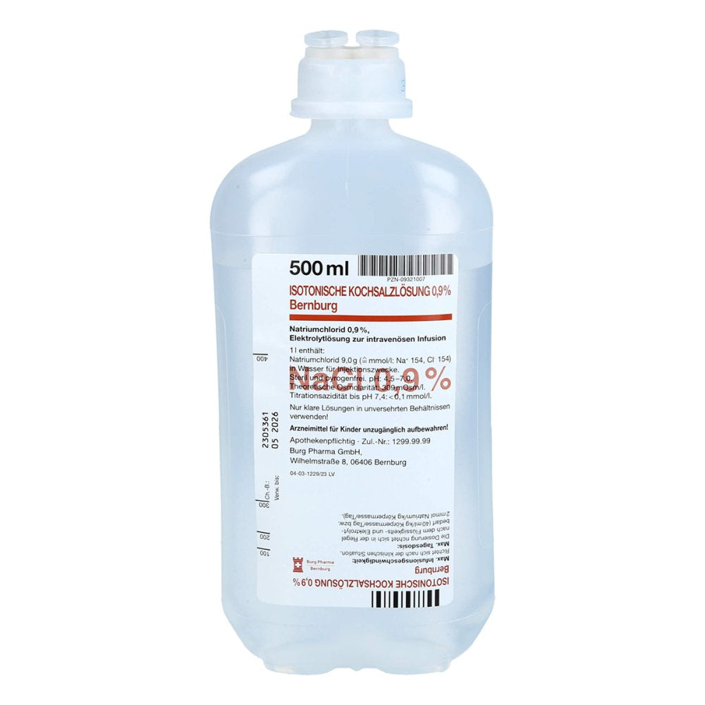 Das Produktfoto zeigt Isotonische Kochsalzlsg.0,9% Bernburg Inf.-L.Pe (10X500 ml) PZN 09321007