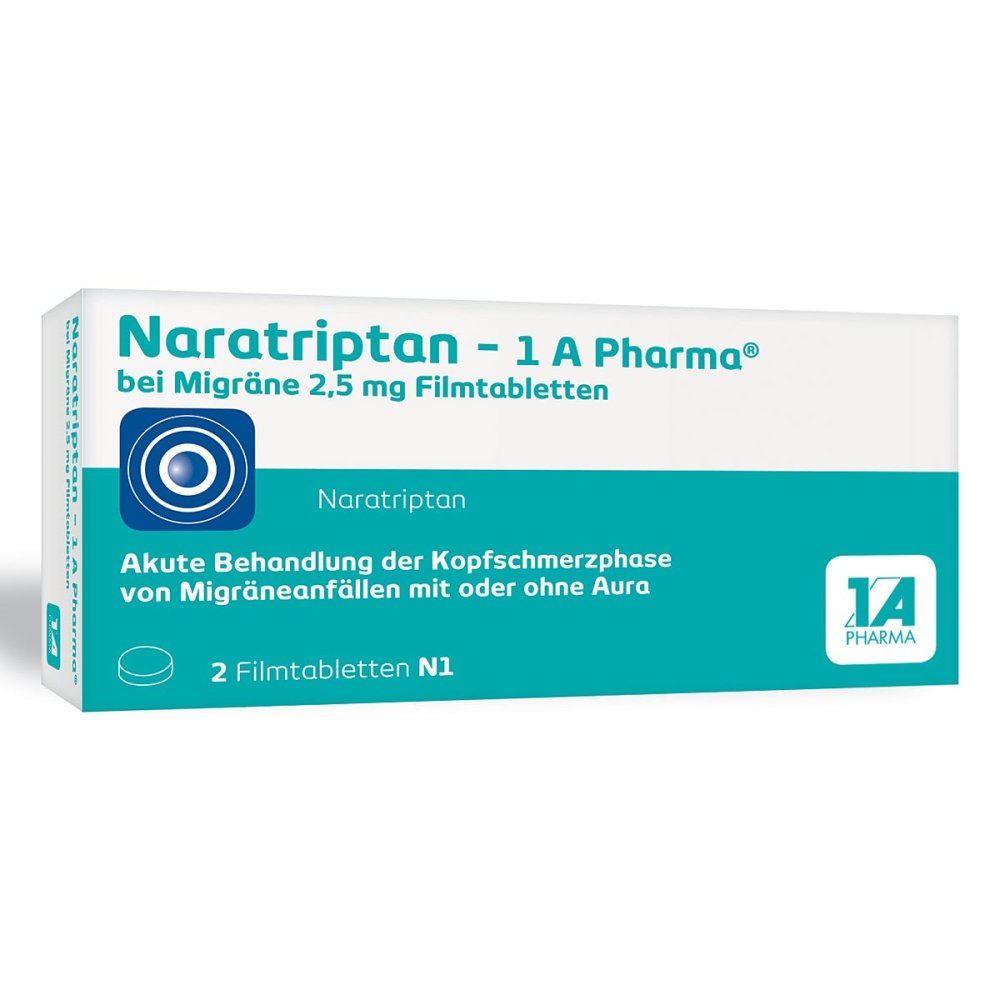 Naratriptan-1a Pharma Bei Migräne 2,5 Mg Filmtabl. (2 stk)