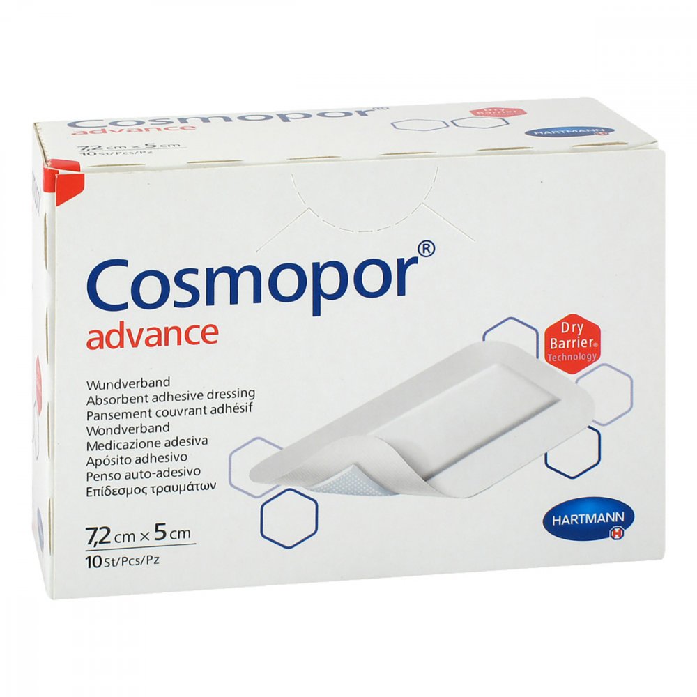 Das Produktfoto zeigt Cosmopor Advance Wundverband 5x7,2 Cm (10 stk) PZN 09330236