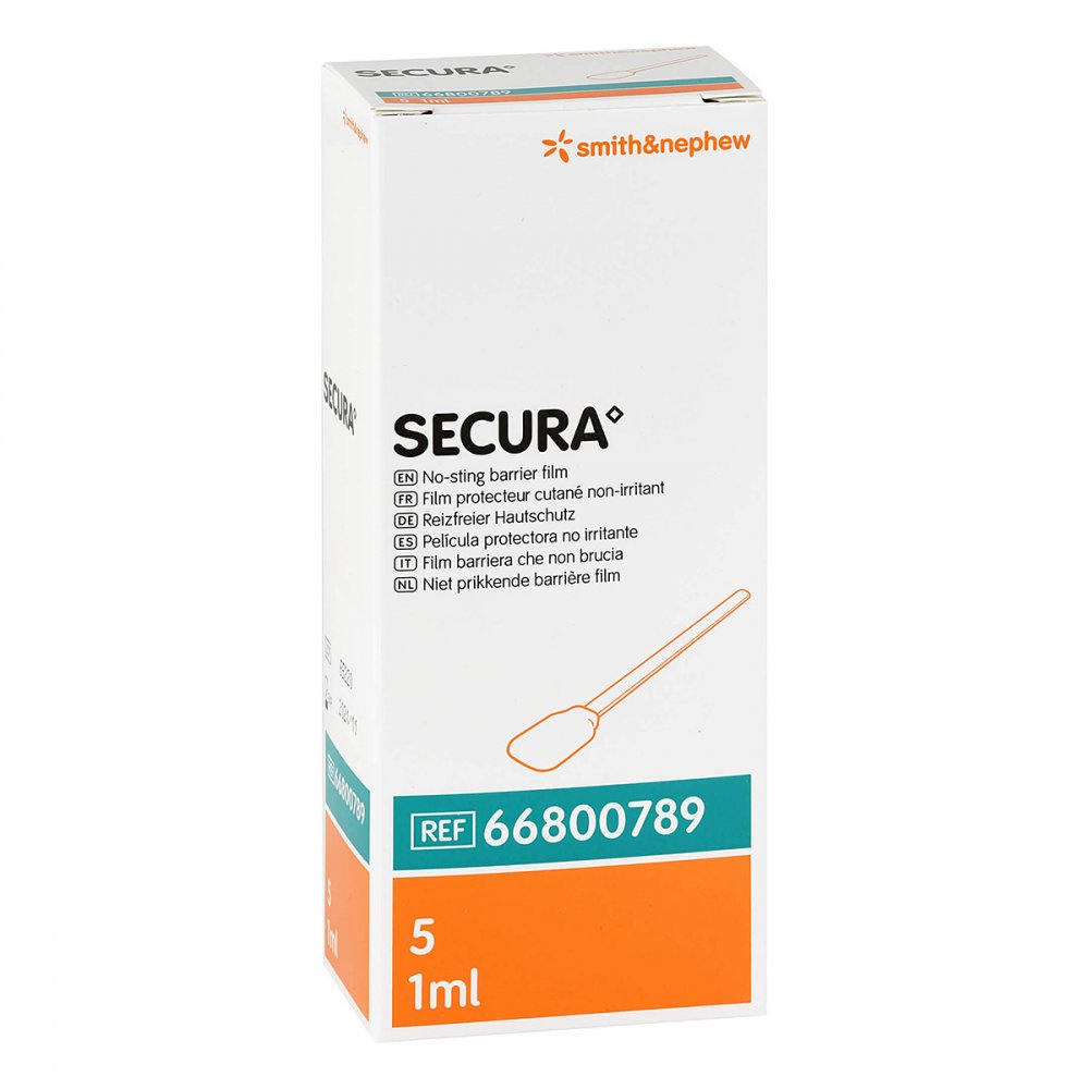 Das Produktfoto zeigt Secura Reizfreier Hautschutz Applikator (5X1 ml) PZN 09384858
