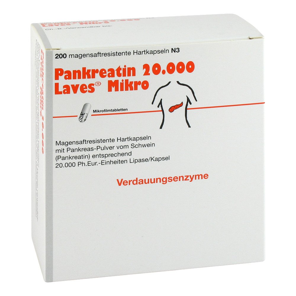 Pankreatin 20.000 Laves Mikro Magensaftr.Hartkaps. (200 stk)