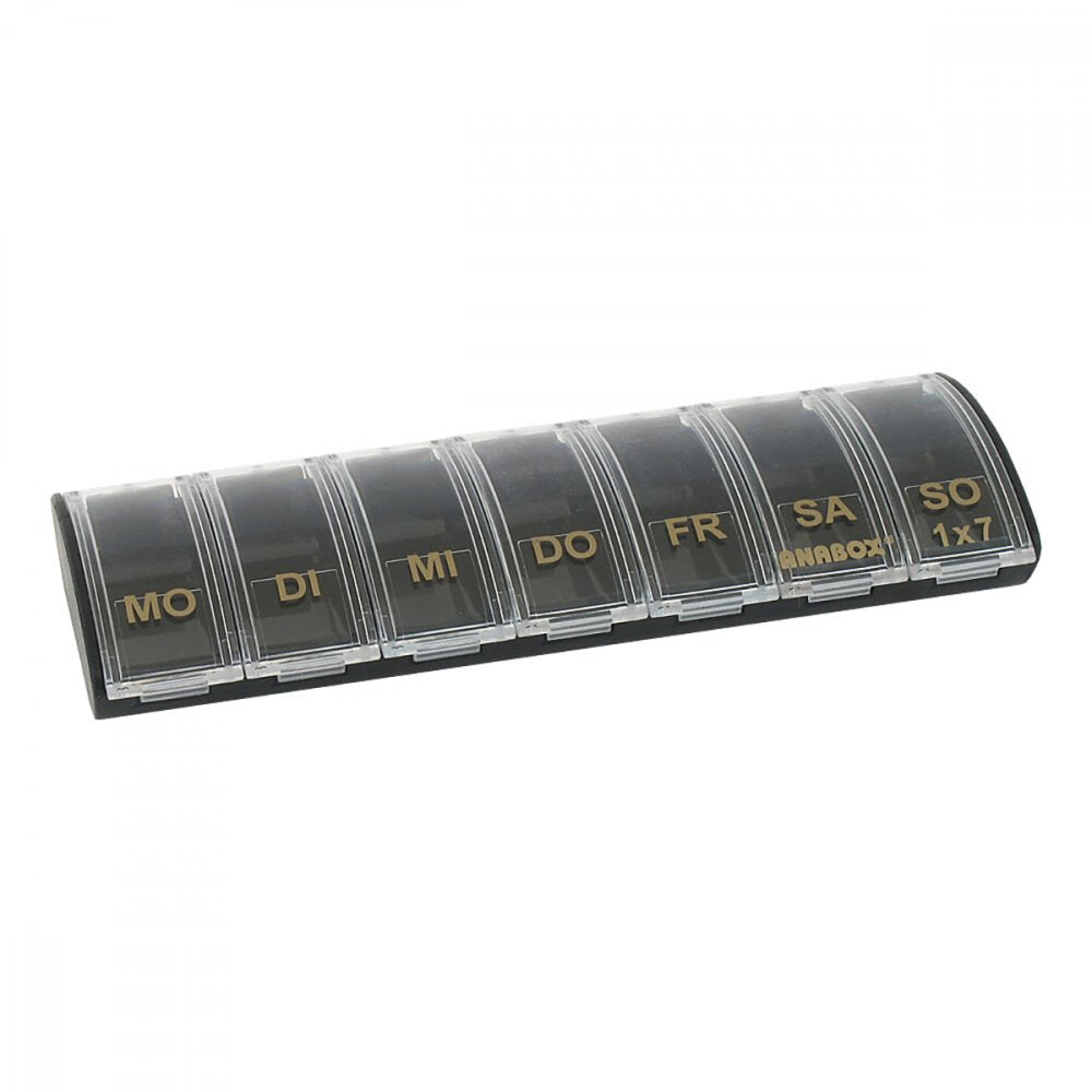 Das Produktfoto zeigt Anabox 1x7 Schwarz/Gold (1 stk) PZN 09442231