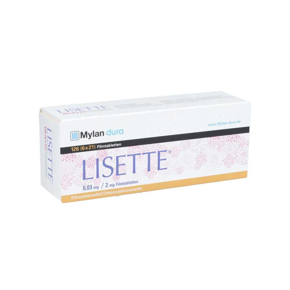 Das Produktfoto zeigt Lisette 0,03 Mg/2 Mg Filmtabletten (126 stk) PZN 09476690