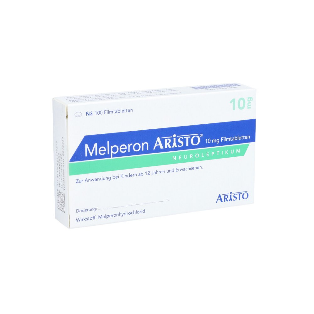 Das Produktfoto zeigt Melperon Aristo 10 Mg Filmtabletten (100 stk) PZN 09491324